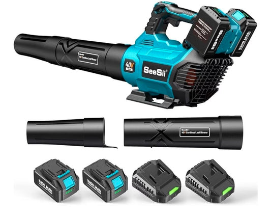 SEESII 40V Leaf Blower Cordless with 2 x 5200mAh battery