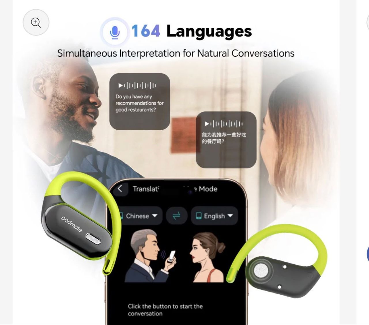 AI Real-Time Translator Earbuds – Instant Voice Translation in 100+ Languages